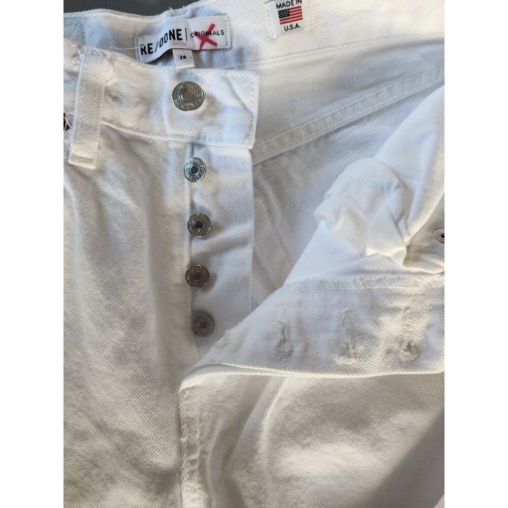 NWD RE/DONE Originals 70s Stove Pipe HR Straight Leg Jeans Size 24 White #BA405 - Picture 12 of 16